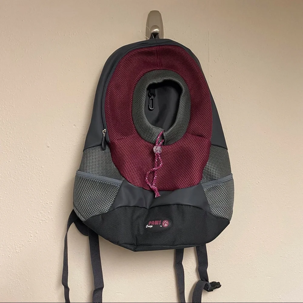 Crazy Paws Burgundy Sporty Pet Backpack - Large - Picture 3 of 10